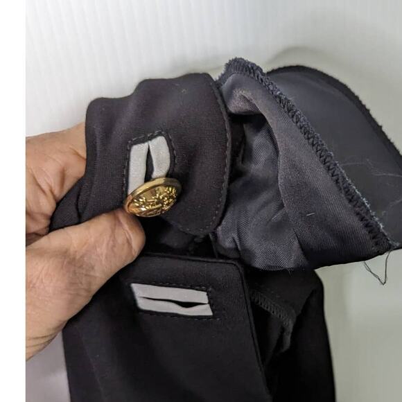 Joseph Ribkoff Black Military Style Coat Gold Button Mid Length Fitted Size 6 - Picture 6 of 11